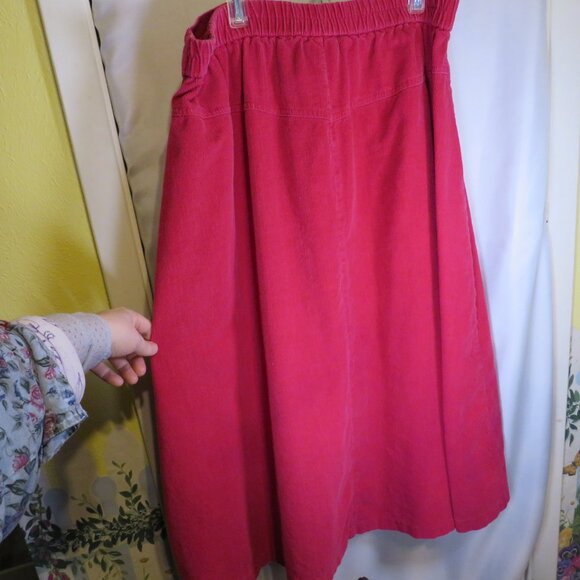 Vintage Kathy White SPORT Corduroy Skirt Hot Pink Wheelchair Friendly 100 Cotton - Picture 4 of 9